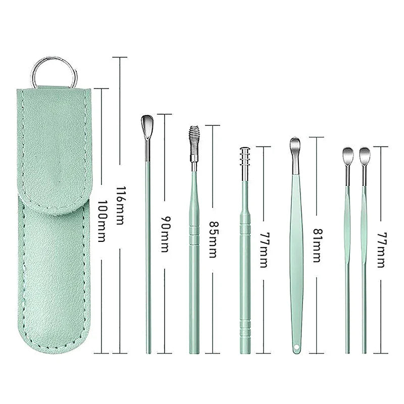 6PCS Stainless Steel Ear Cleanser Kit