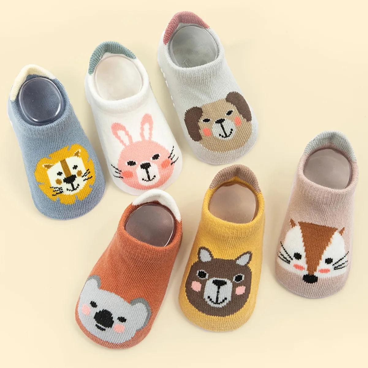 6 Pairs/Lot Cotton Baby Anti-slip Boat Socks