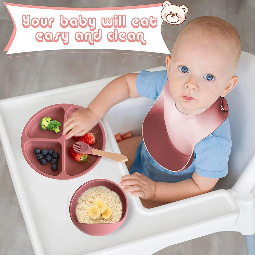 Baby/Toddler 6-8 Piece Silicone Tableware Set