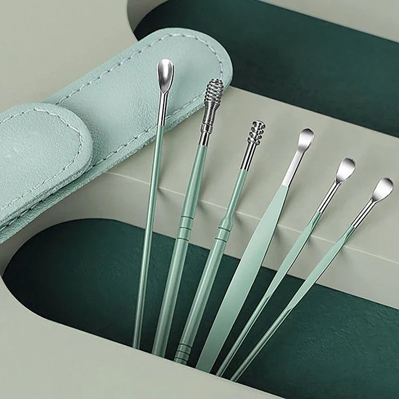 6PCS Stainless Steel Ear Cleanser Kit