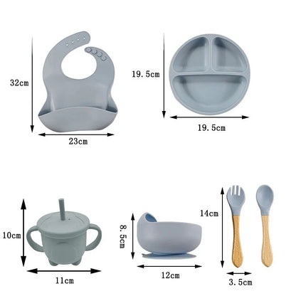 Baby/Toddler 6-8 Piece Silicone Tableware Set