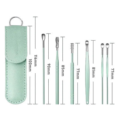 6PCS Stainless Steel Ear Cleanser Kit