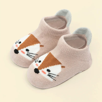6 Pairs/Lot Cotton Baby Anti-slip Boat Socks