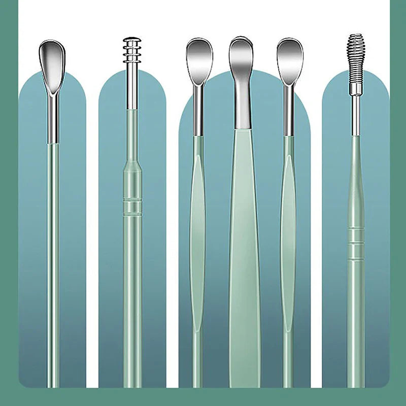6PCS Stainless Steel Ear Cleanser Kit