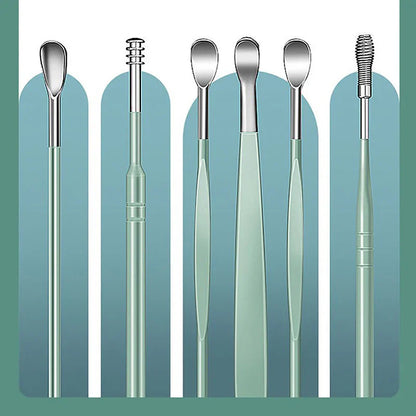 6PCS Stainless Steel Ear Cleanser Kit