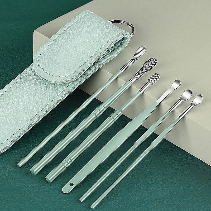 6PCS Stainless Steel Ear Cleanser Kit